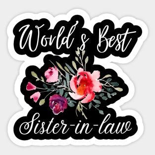 World's best sister-in-law sister in law shirts cute with flowers Sticker